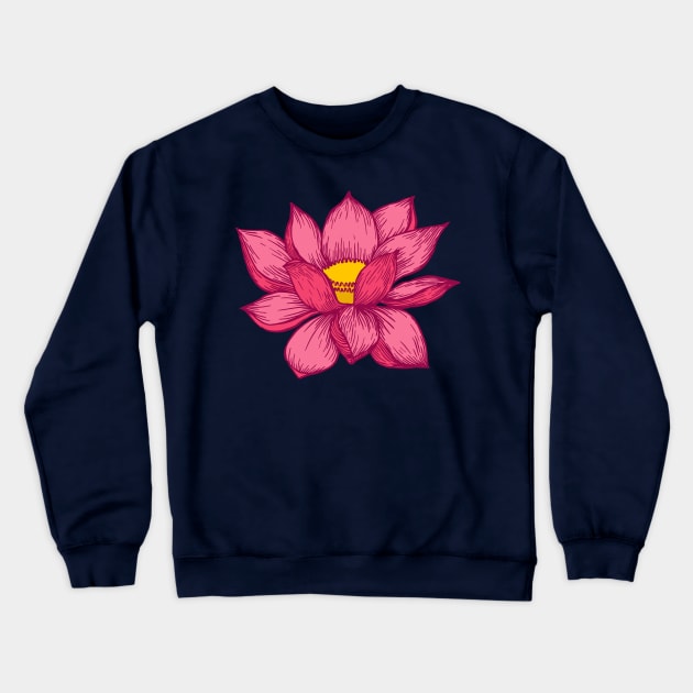 Pink Lotus Flower Crewneck Sweatshirt by Cecilia Mok